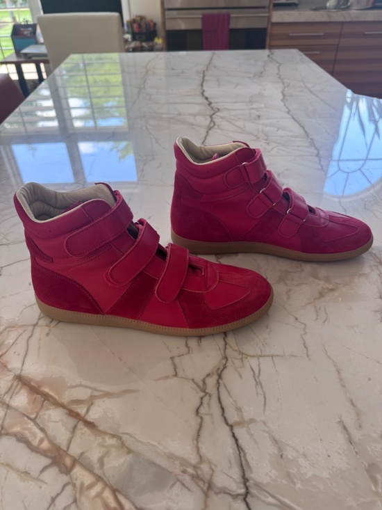 Maison Margiela Paris Men\'s red leather/suede high tops size 44 main image 8